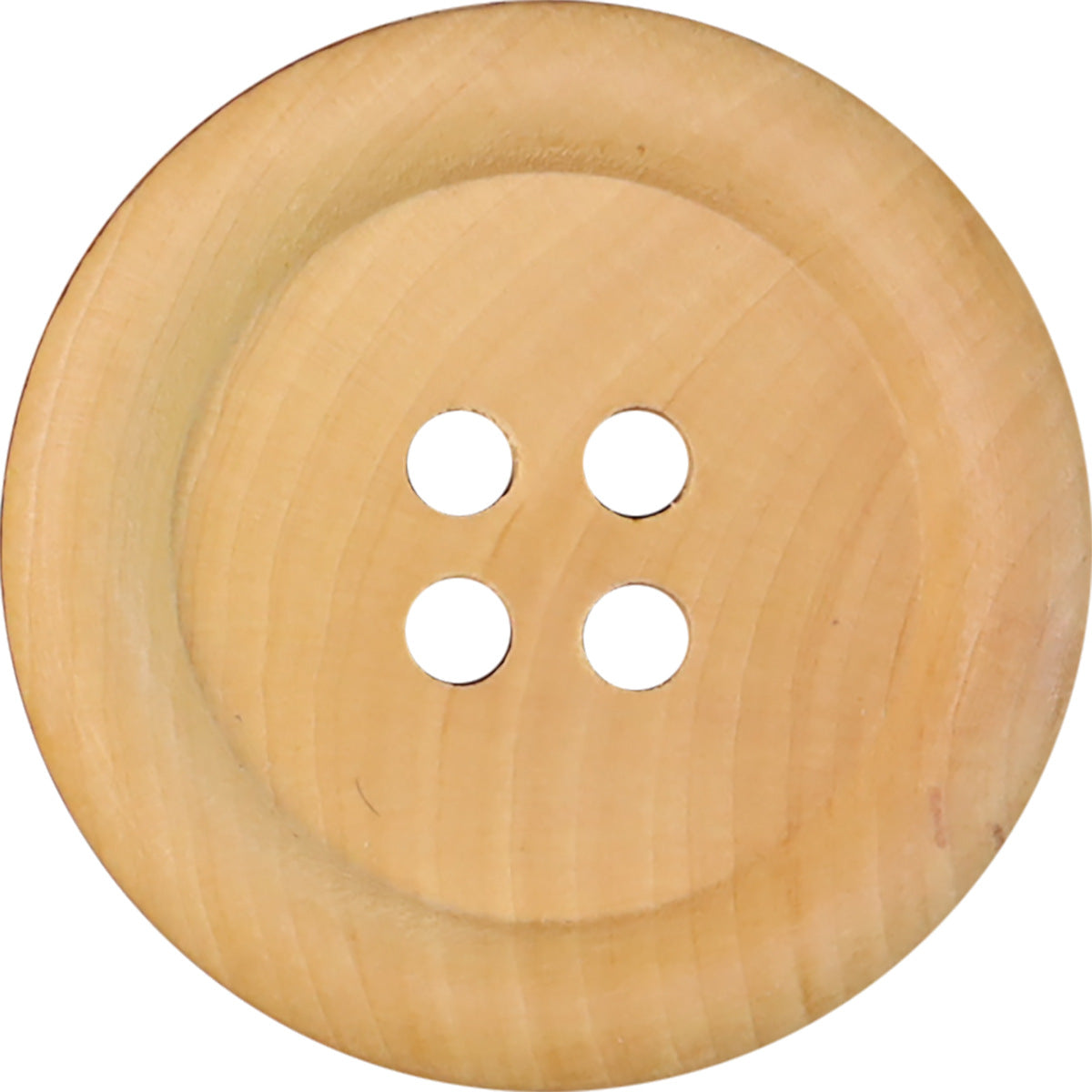 18-44L Natural Solid Wood Round 4 Hole Buttons 40 Pack (8 Sizes)