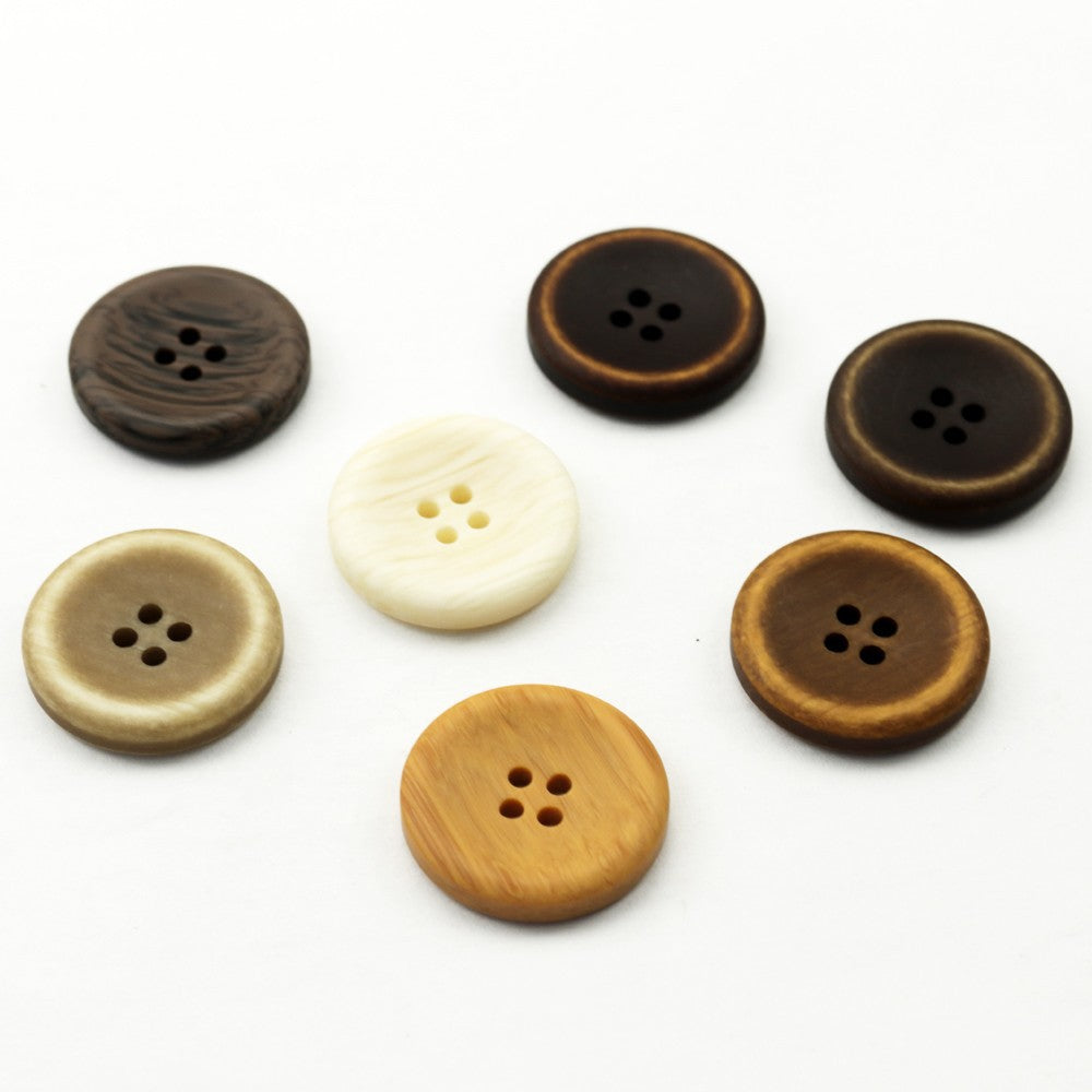 Yellow-Orange Four-Hole Resin Buttons 98 Pack (7 Colors)