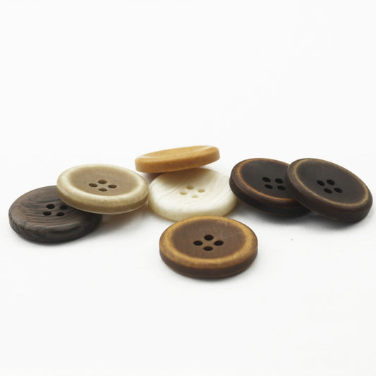 Yellow-Orange Four-Hole Resin Buttons 98 Pack (7 Colors)