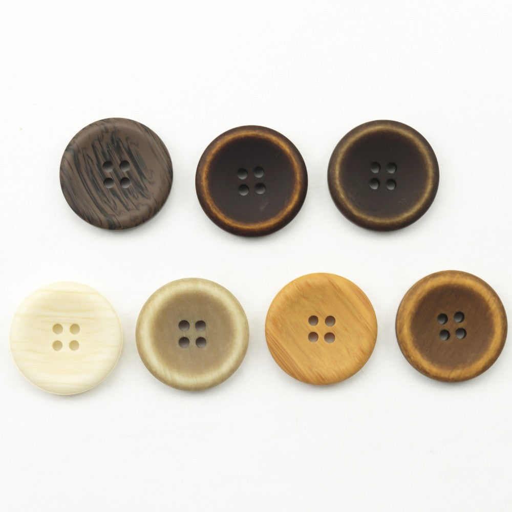 Yellow-Orange Four-Hole Resin Buttons 98 Pack (7 Colors)