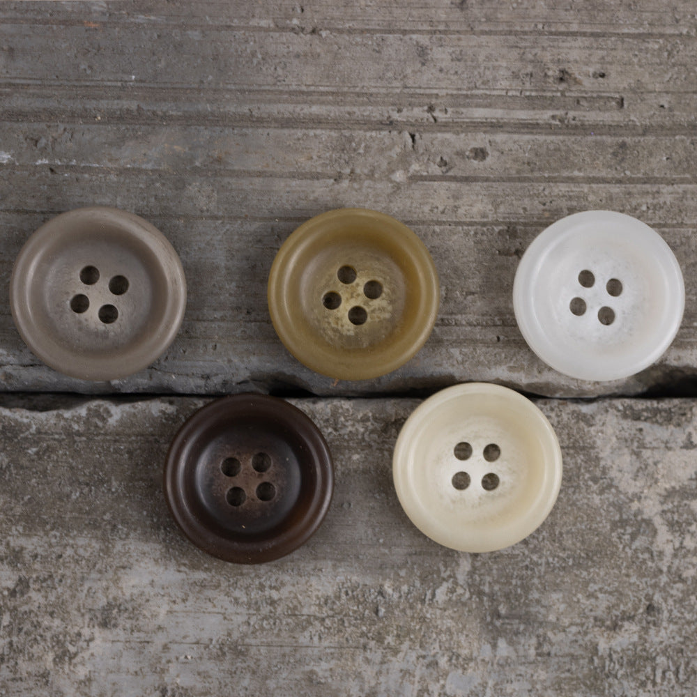 Matte Khaki Green Resin Buttons For Sweaters Wool Coats 60 Pack