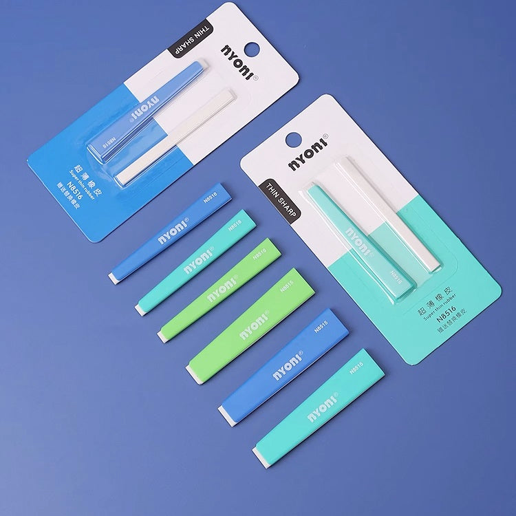 NYONI Ultra-Thin 2mm Eraser 2-Pack for Sketching,Highlighting