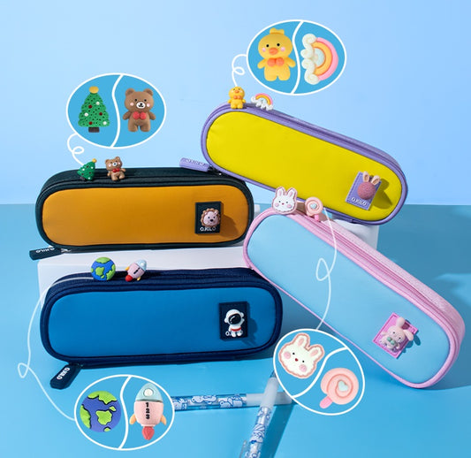 O.KILO Pencil Case - Colorful Primary School Student Stationery Bag