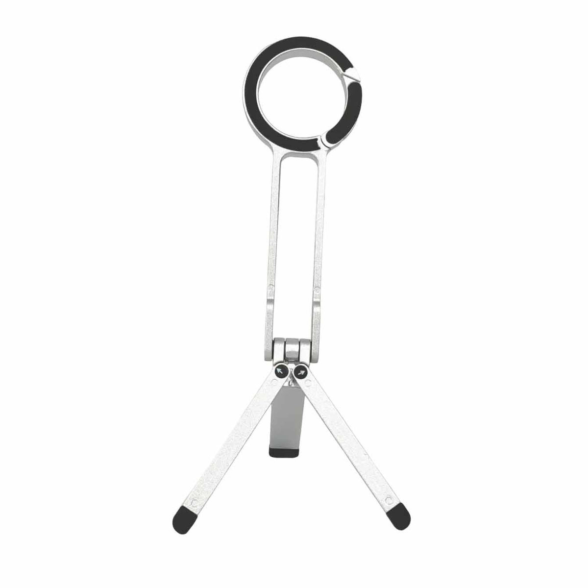 Aluminum Alloy Phone Tripod Carabiner-Mounted for iPhone Silver