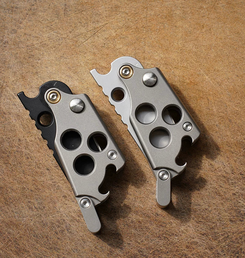 EDC Titanium Alloy Mini Folding Knife | 14C28N Steel Blade | Bottle Opener