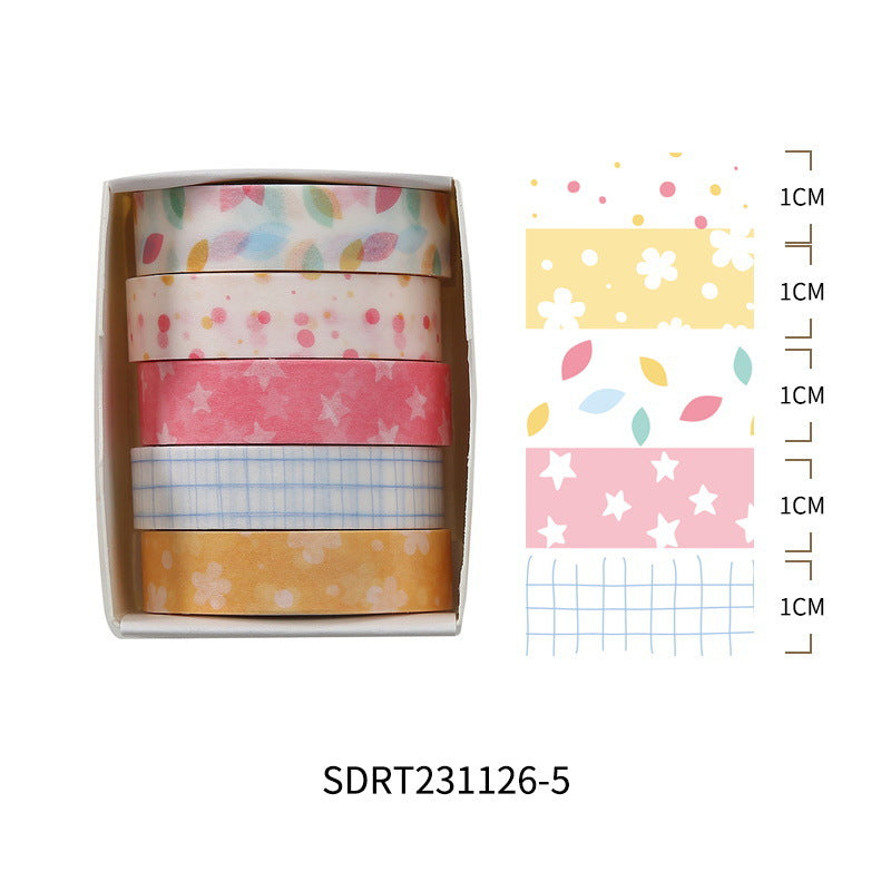 Sweet Donut House Washi Tape Set | 60 Rolls | 12 Color Palettes × 5 Rolls | 10mm × 2m