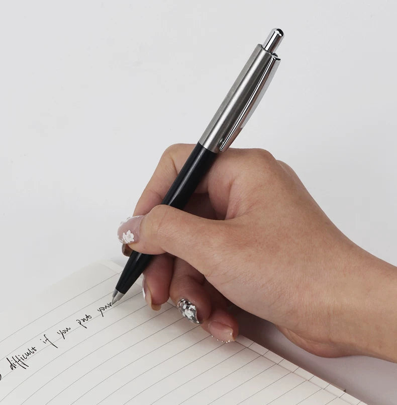SANKOU Retro Retractable Ballpoint Pen 1.0mm Black & Blue Oil Ink 4 Pack