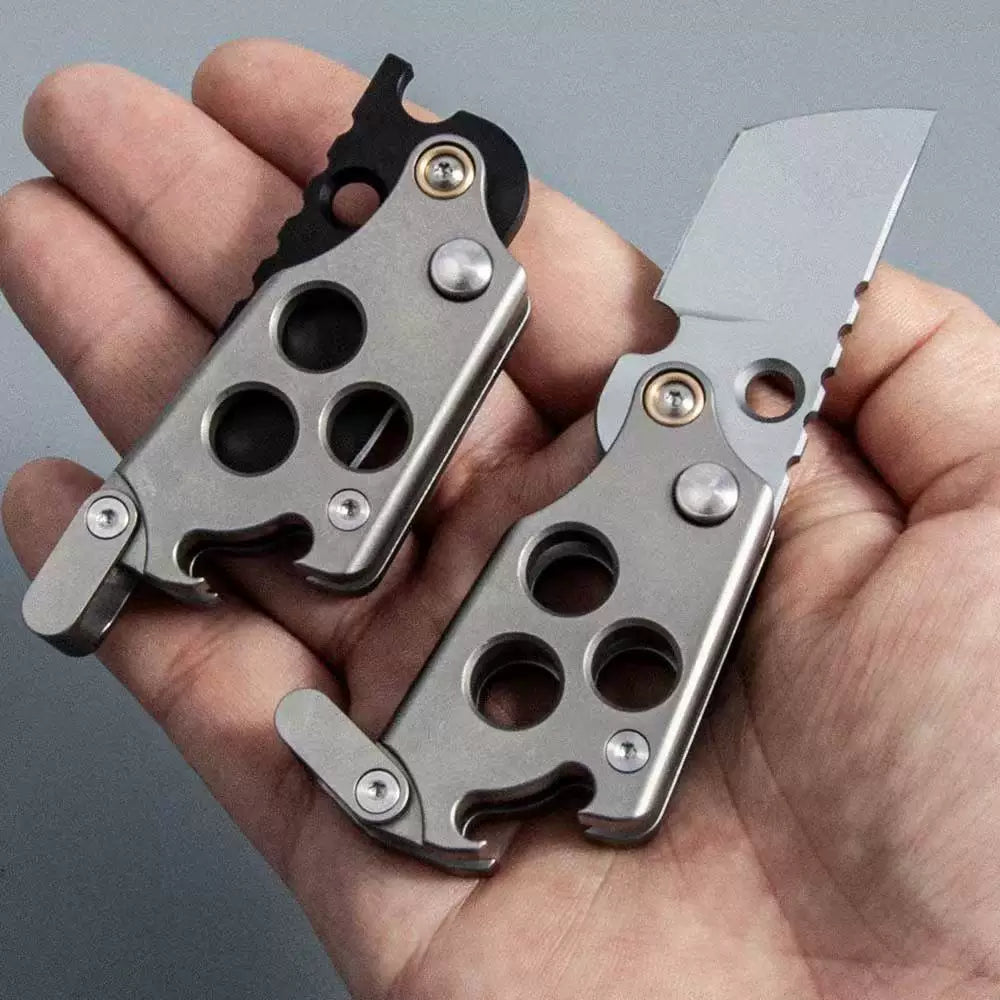 EDC Titanium Alloy Mini Folding Knife | 14C28N Steel Blade | Bottle Opener