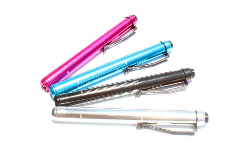 4pcs Medical Pen Light with Pupil Gauge LED Penlight for Nurse Doctor