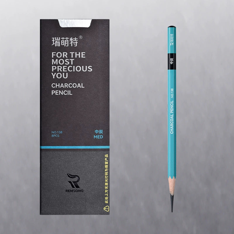 REMSONG Charcoal Pencils for Artists Drawing 8 Pieces Medium