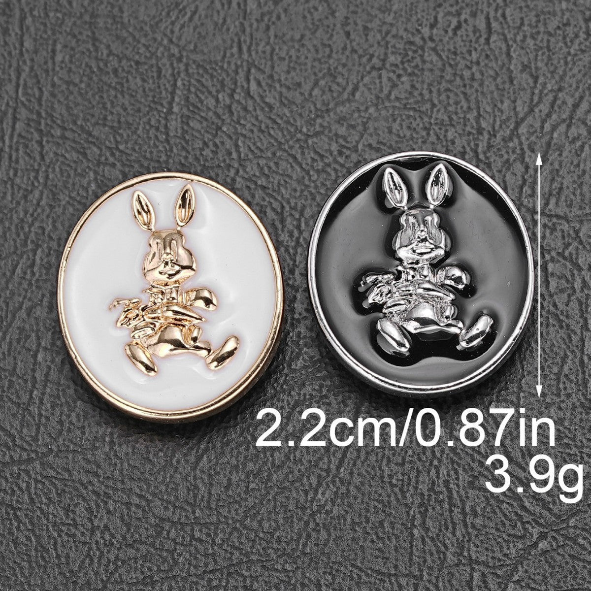 35L 22mm Oval Rabbit Pattern Zinc Alloy Plated Shank Buttons 10 Pack