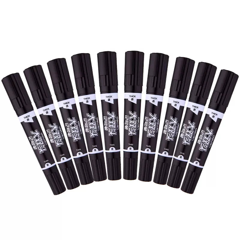 Deli S555 Rotulador permanente Negro Azul Rojo Paquete de 10