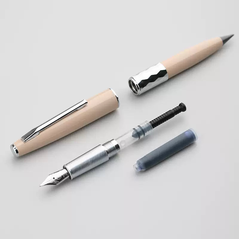 MAJOHN N102 Dual-Ended Fountain Pen & Eternal Pencil with 5 Alloy Pencil Tips