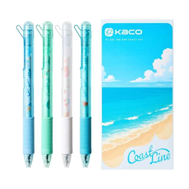 KACO K1 Gel Pen Coast Line 0.5mm Black Ink 4 Pack