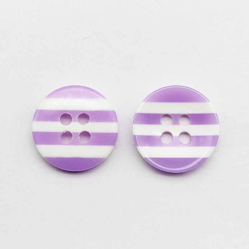 12.5mm Round 4-Hole Striped Resin Buttons for Children Clothing 100pcs 12