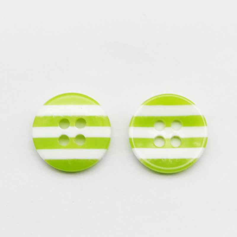 12.5mm Round 4-Hole Striped Resin Buttons for Children Clothing 100pcs 11