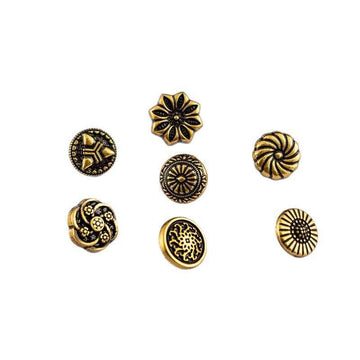 10mm Chinese Style Antique Bronze Zinc Alloy Shirt Buttons - 70pcs