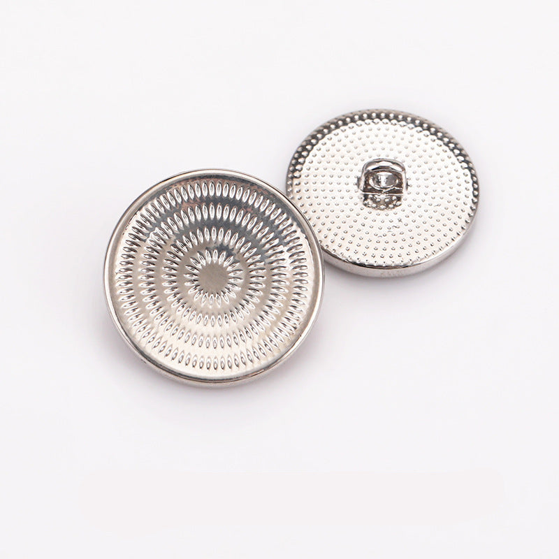 Spiral Concave Metal Shank Buttons 20-Pack Silver