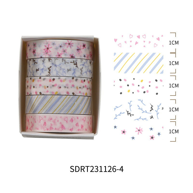 Sweet Donut House Washi Tape Set | 60 Rolls | 12 Color Palettes × 5 Rolls | 10mm × 2m