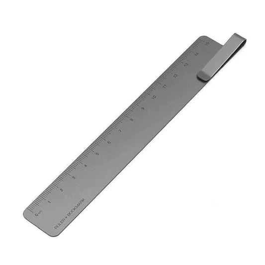 KACO 15CM Metal Ruler - Bookmark, Clamp & Student Tool Grey