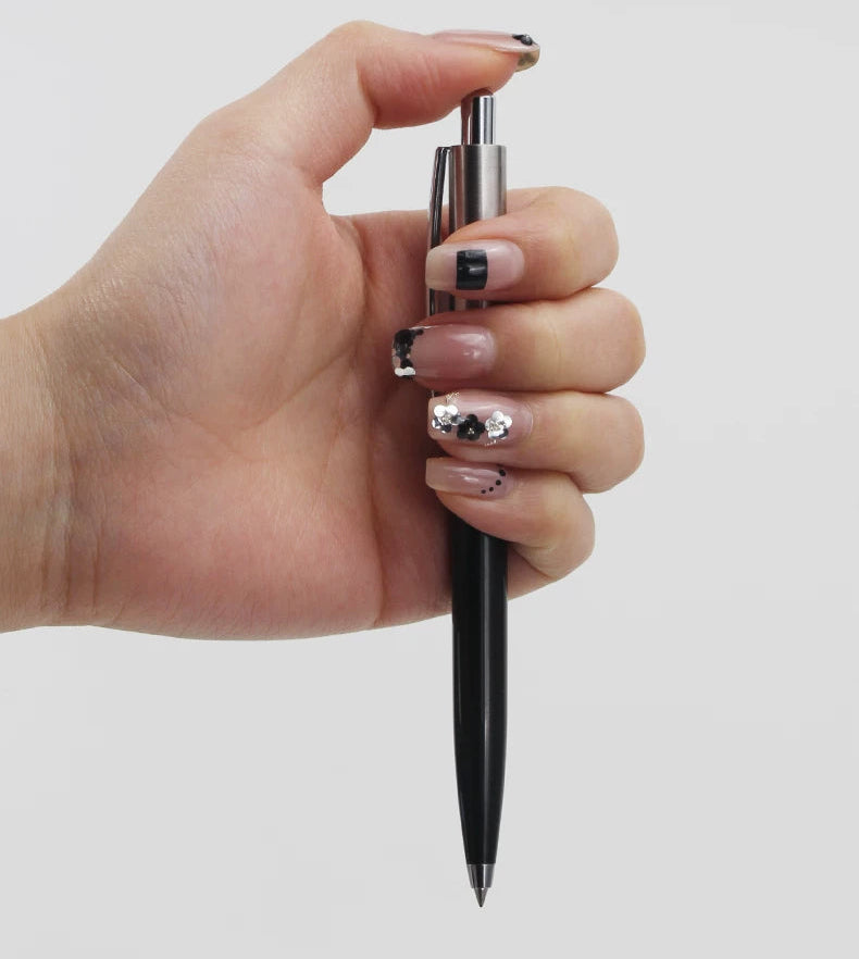 SANKOU Retro Retractable Ballpoint Pen 1.0mm Black & Blue Oil Ink 4 Pack