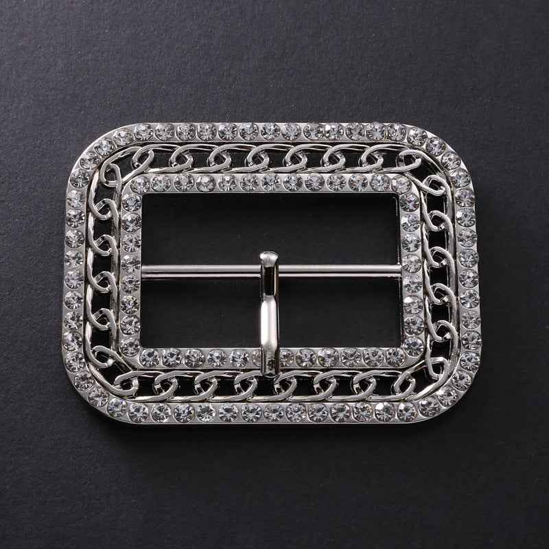 Crystal Belt Buckles Adjustable Coat Clasps with Pin Closure 10 Pack