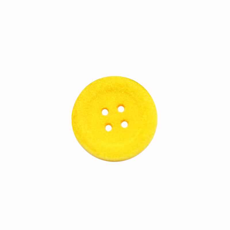18mm Round 4-Hole Velvet Resin Buttons for Women's Wool Coats 20pcs Yellow
