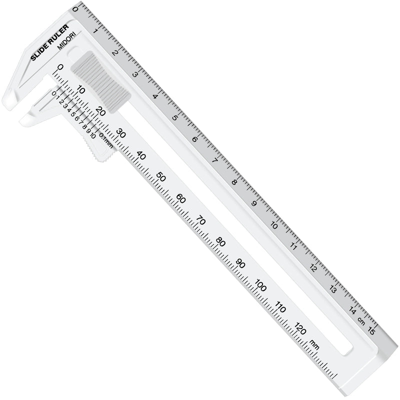 Midori Slide Ruler Caliper 15cm Clear