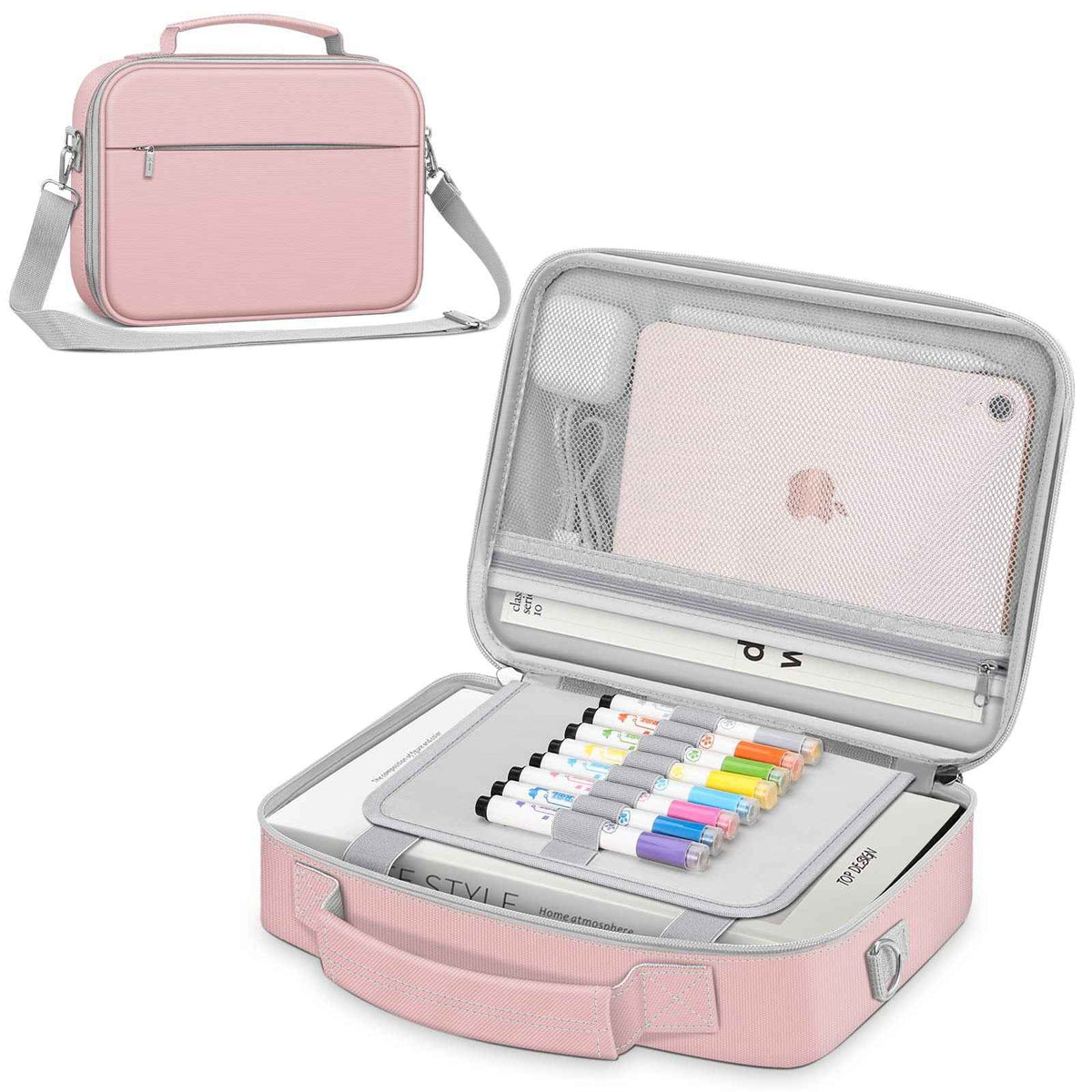 Large Carring Bible Cover Case with Shoulder Strap Pink