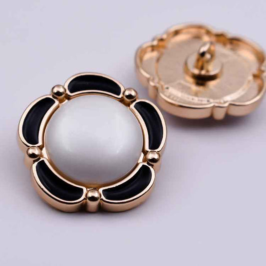 Black White Victorian Floral Lace Shank Buttons for Dresses Cardigans 24 Pack Black Gold