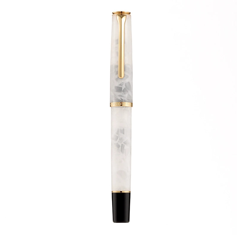 Hongdian N12 Piston Fountain Pen Fine Soft Nib Acrylic Design White