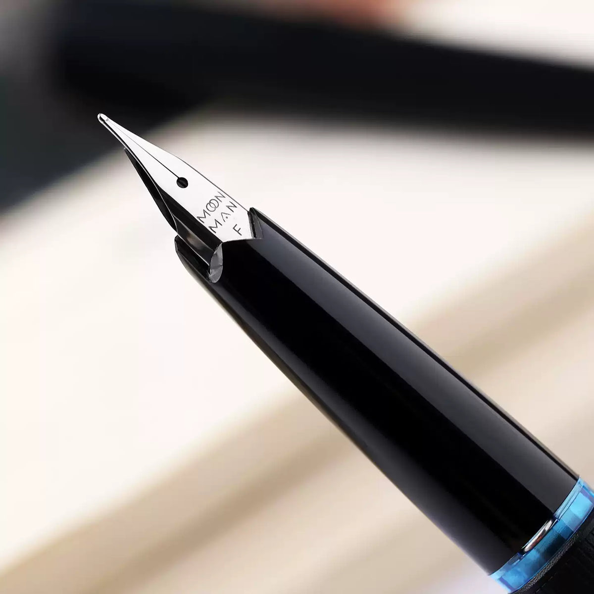 MAJOHN B32 Slim Piston Fountain Pen | Metal Stripe Barrel | Flexible Iridium F Nib 0.5mm