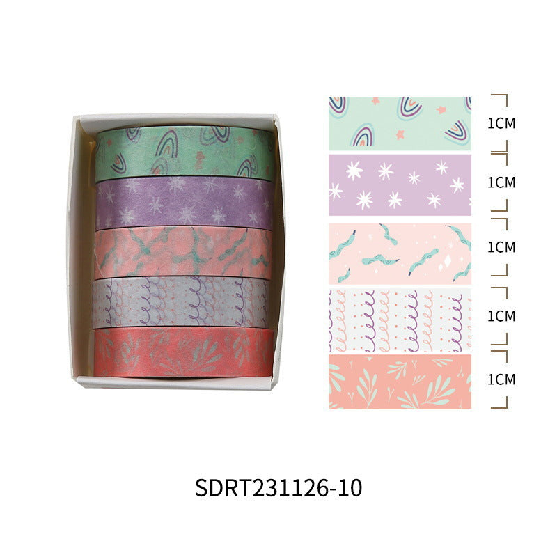 Sweet Donut House Washi Tape Set | 60 Rolls | 12 Color Palettes × 5 Rolls | 10mm × 2m