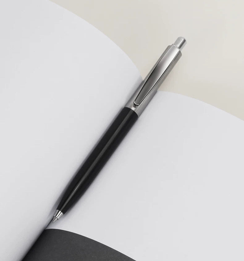 SANKOU Retro Retractable Ballpoint Pen 1.0mm Black & Blue Oil Ink 4 Pack