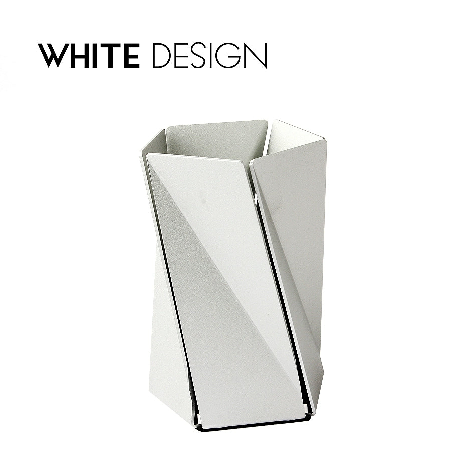 Modern Aluminum Twist Pen Holder - Minimalist Desktop Organizer Silver