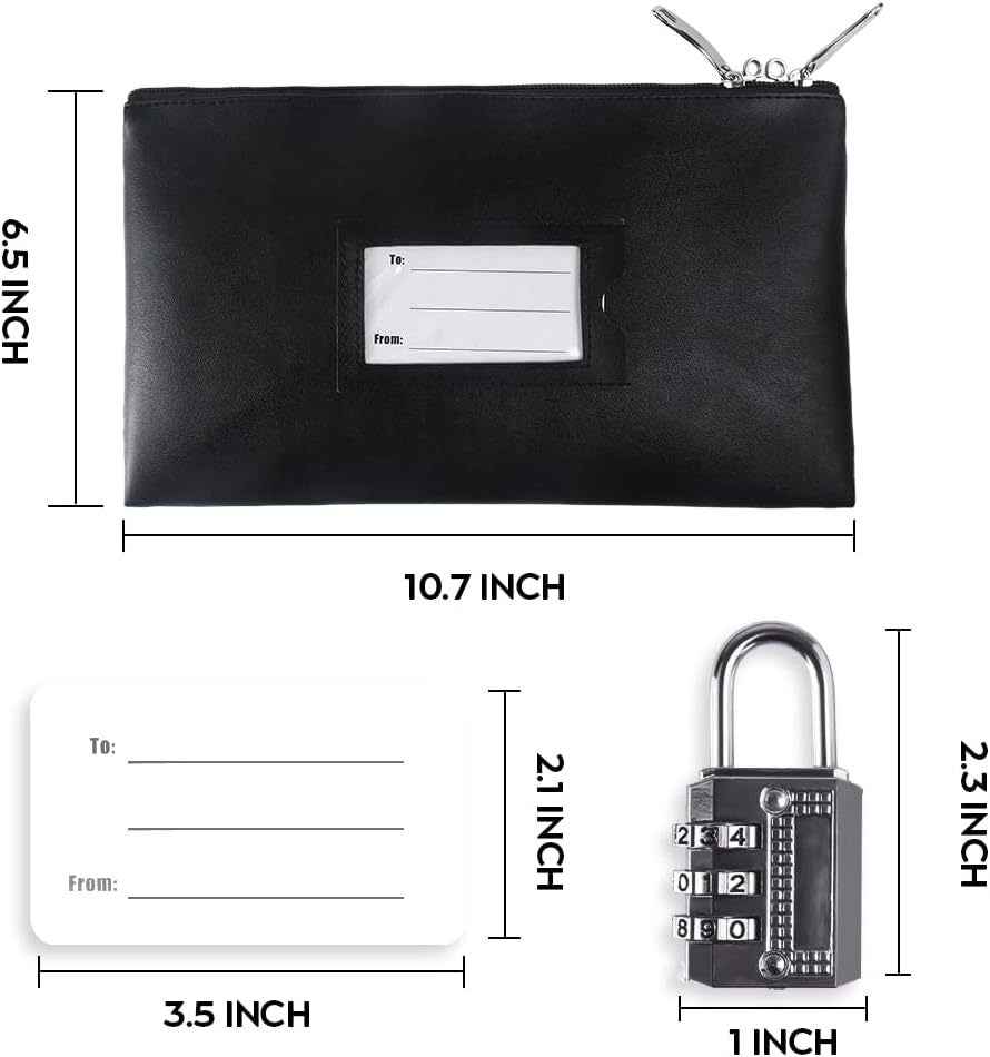 Geldtasche aus Leder mit Reißverschluss zur Einzahlung von Bargeld und Bankeinlagen