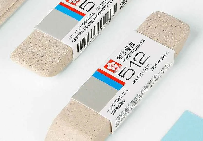 SAKURA 512 All Rubber Sand Ink Eraser,3 Pack