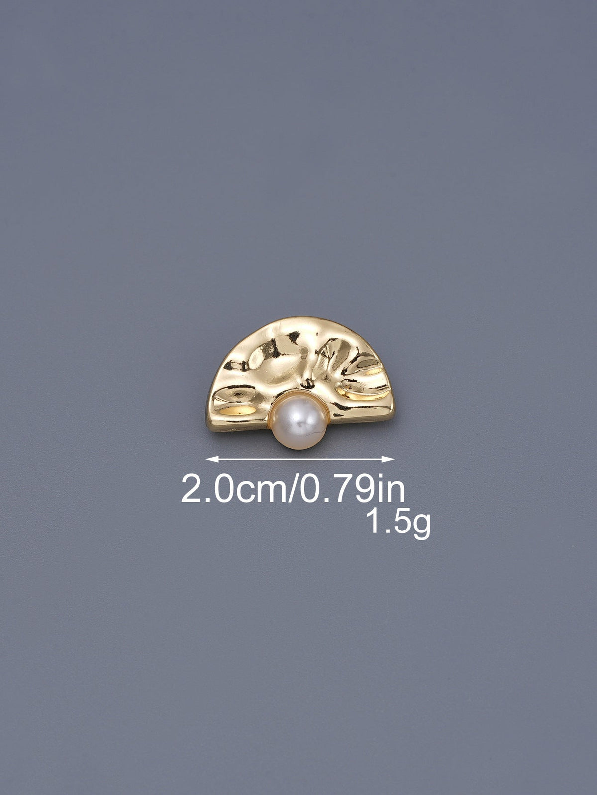 Half-Circle Hammered Metal Pearl Shank Buttons – 20-Piece Gold