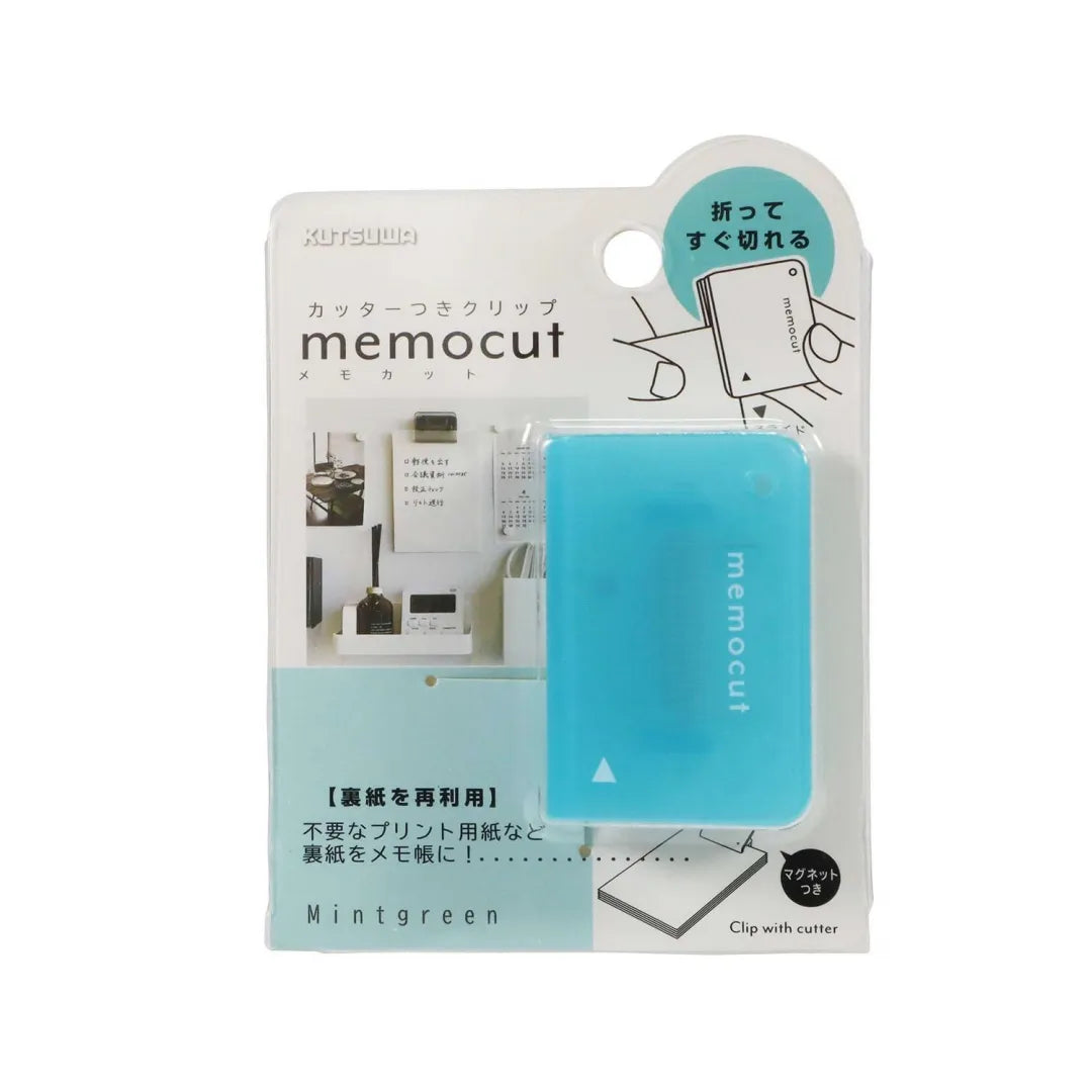 KUTSUWA Memocut Clip | Portable Folding Paper Cutter Mint Green