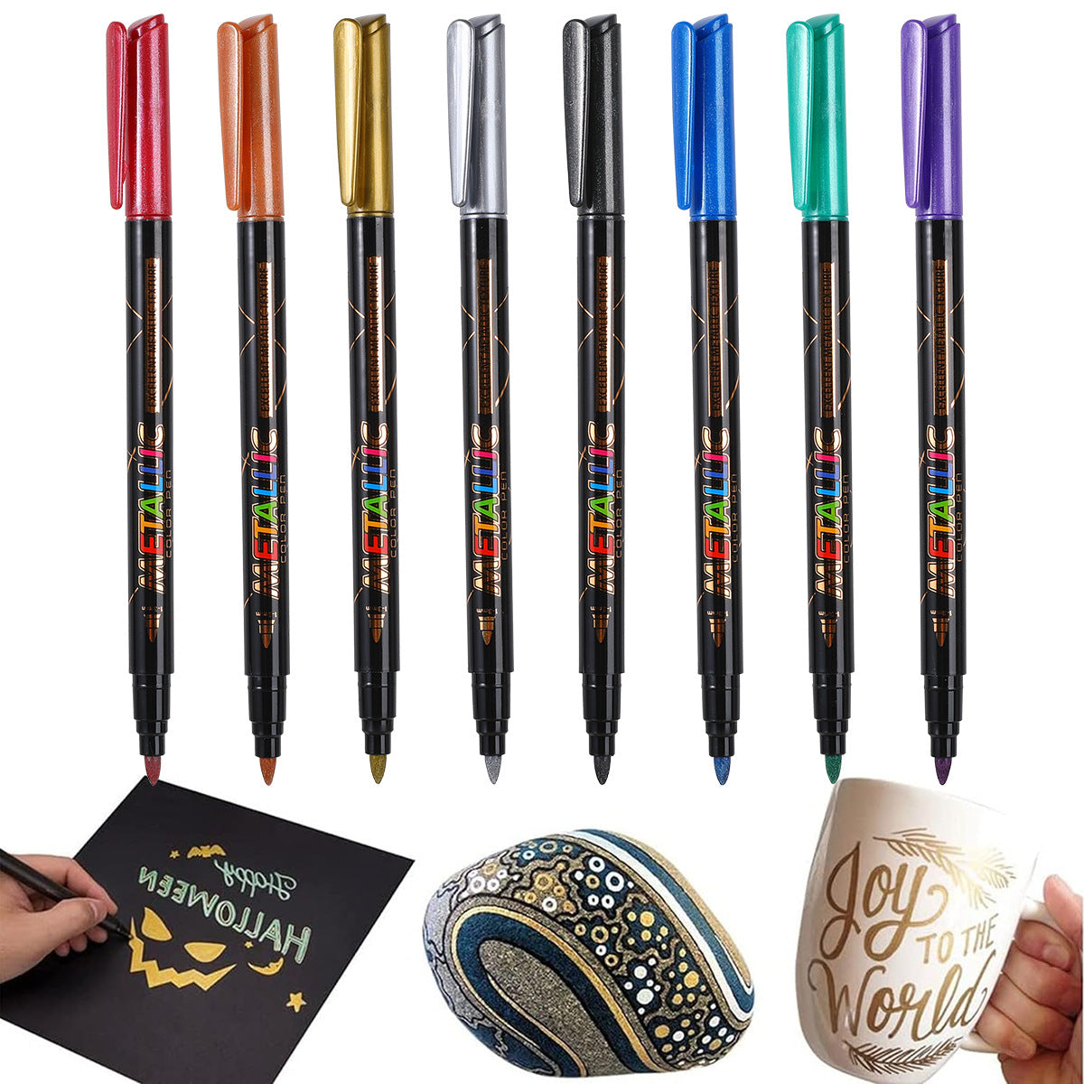 SHANDS 12 Colors Metallic Watercolor Marker Pens