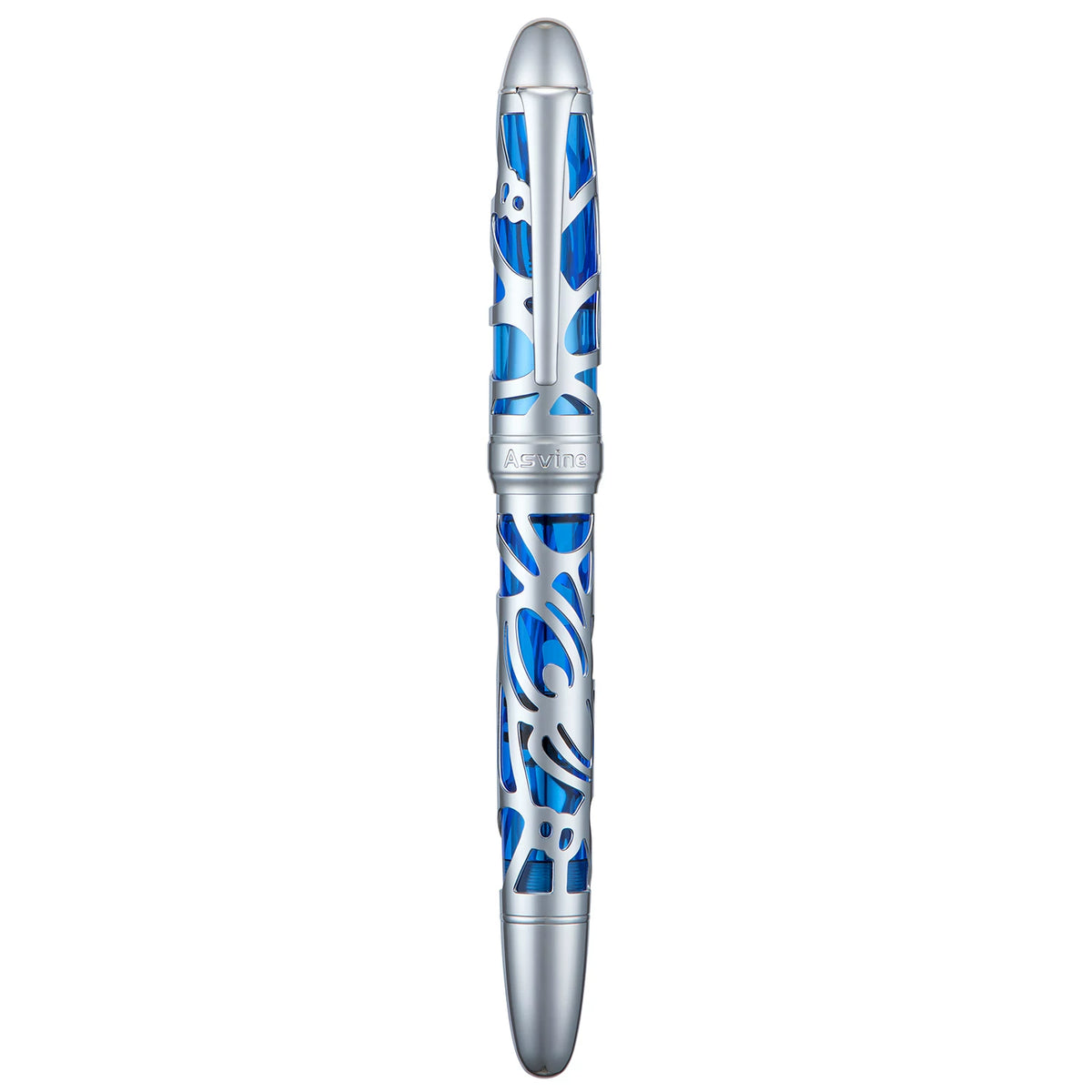 Asvine P80 Spider Hollow-Out Piston Filling Fountain Pen Blue