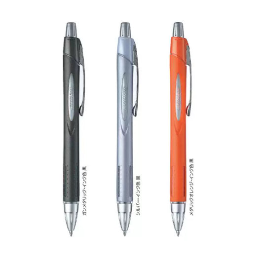 Uni Jetstream Rubber Body Black Ballpoint Pen 3 Color Pack 0.7mm