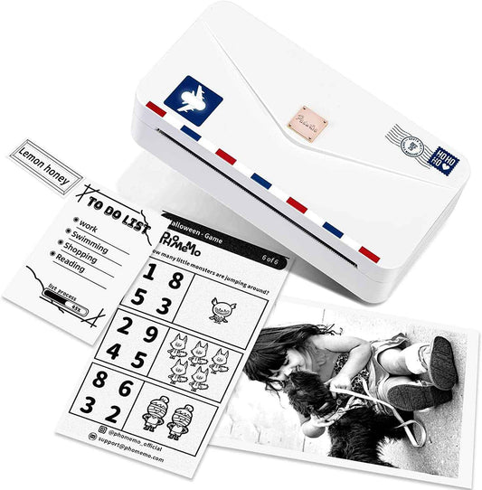 Phomemo M04AS 4 Inch Portable Thermal Printer for Photo Memo Note White