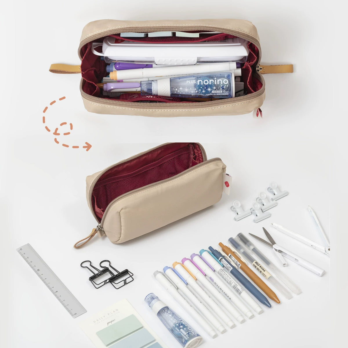 Soft Nylon Waterproof Pencil Case | Large Capacity Stationery Pouch