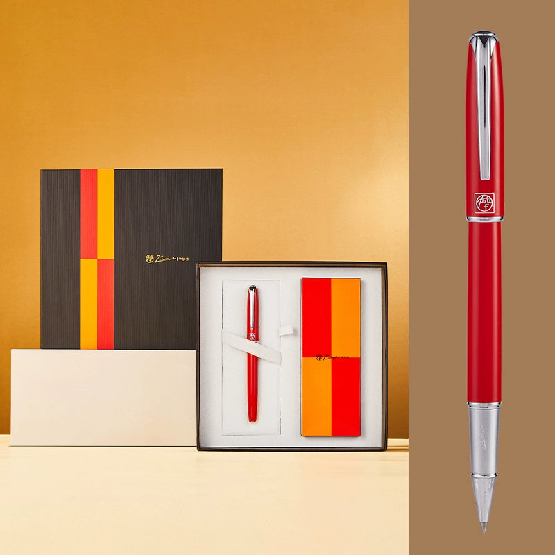 Pimio R16S Luxury Metal Ballpoint Pen Gift Set Silver Red