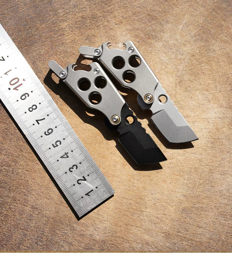 EDC Titanium Alloy Mini Folding Knife | 14C28N Steel Blade | Bottle Opener