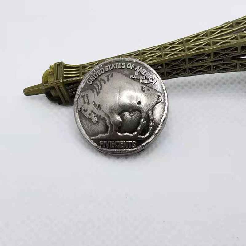 21.5MM Antique Silver Alloy American Bison Head Rivets Studs 20 Pack