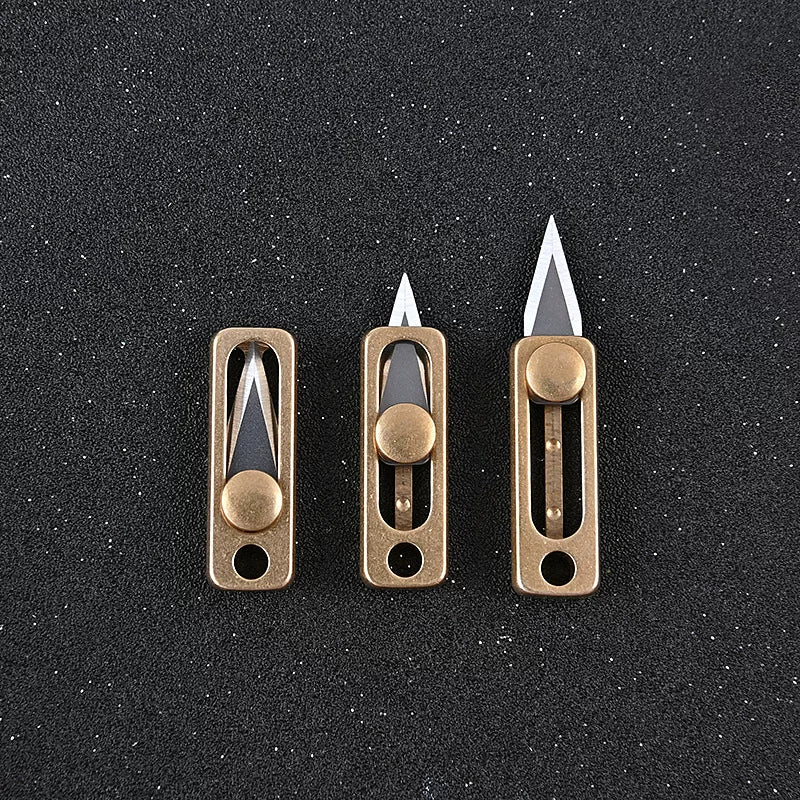 Brass EDC Pocket Slip Knife | Mini Keychain Box Cutter