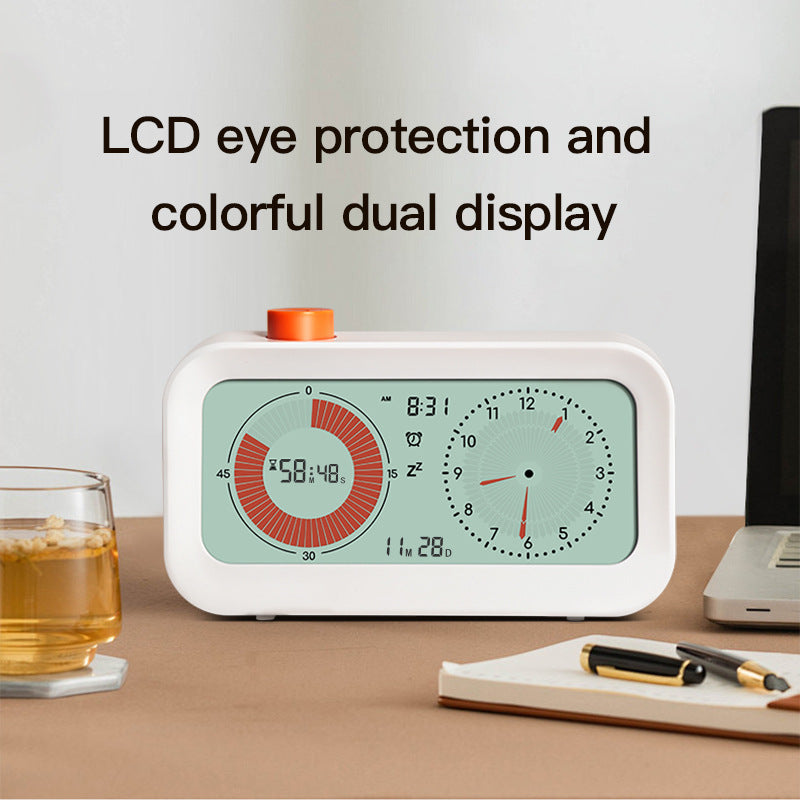 Dual Screen Desktop Alarm Clock with 60-Minute Digital Countdown Timer