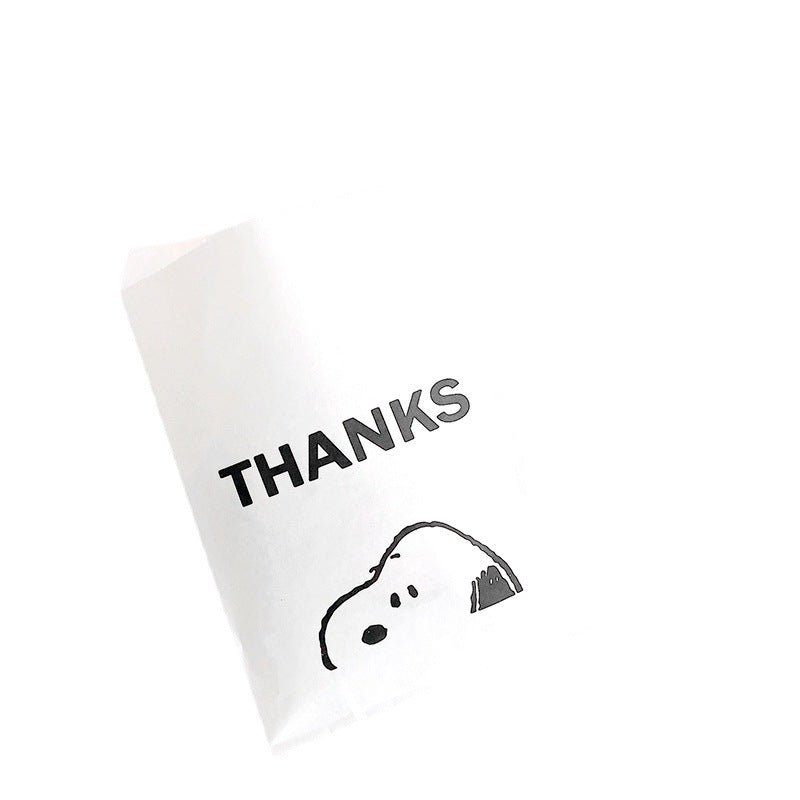 Kleine, flache Papiertüten, 11,4 x 17,8 cm, 50 Stück, Hund, Danke für Mitbringsel